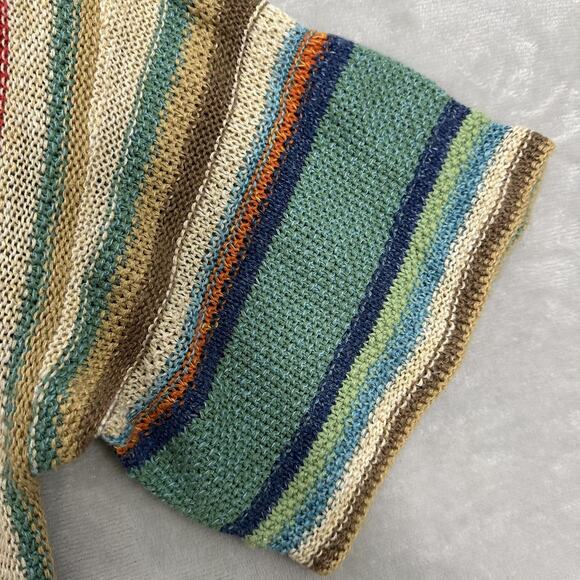 Lauren Ralph Lauren Striped Serape Southwest Western Cardigan Linen Womens Small - Picture 5 of 12